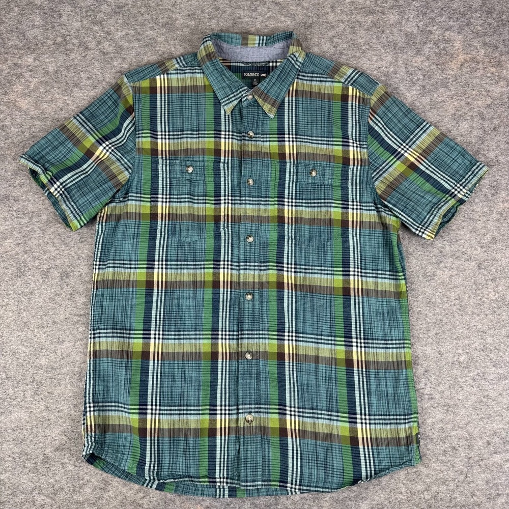 Toad & Co Smythy Shirt Plaid Organic Cotton Mens Medium M
